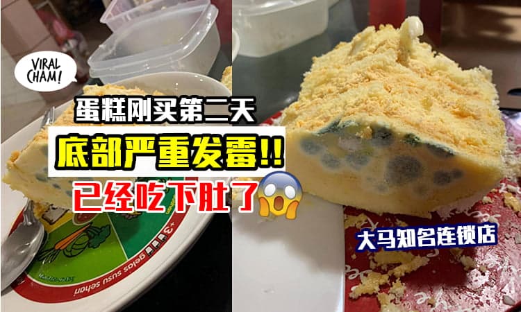 【吃之前先检查!】大马网友RM150买难受, 吃完才发现「蛋糕底部严重发霉」🤢