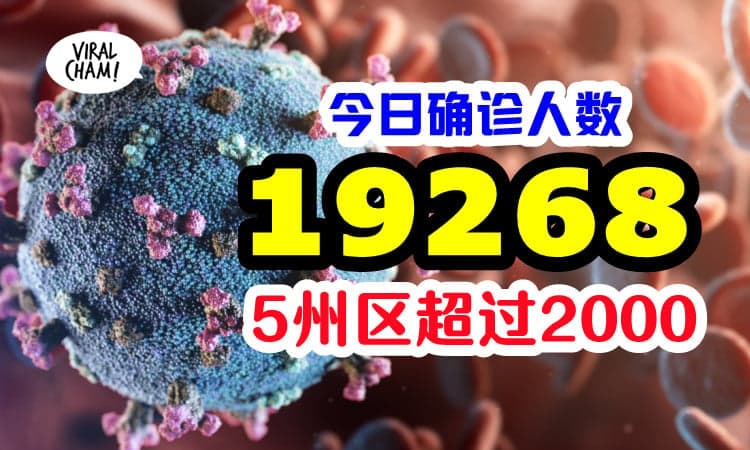 【雪兰莪疫情好转!】今日新增19,268宗确诊病例⚡5州破2000宗！