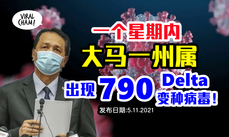 【好夸张的传染速度❗️】大马一州属「一星期」内出现790宗Delta变种病毒！