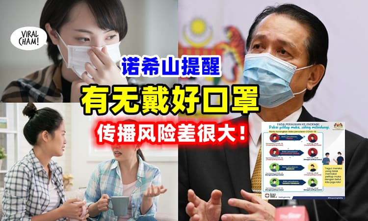 【诺希山提醒大家⚡】确诊者&被传染者『有无戴口罩』风险差很大❗