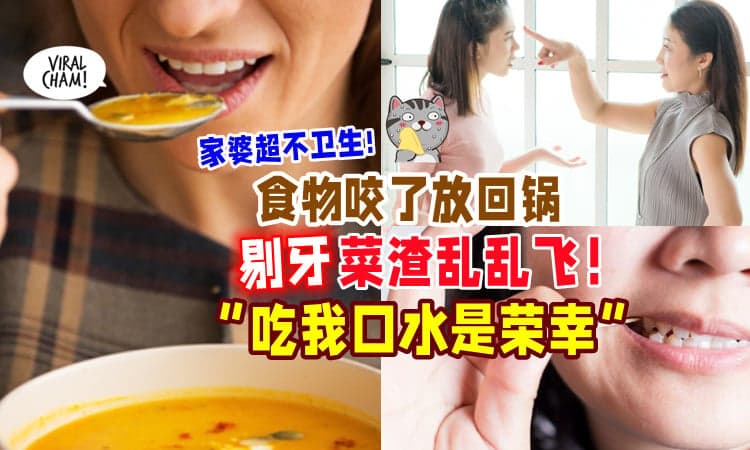 【“吃我口水是荣幸”⁉】家婆「食物咬了放回锅+在餐桌剔牙」⚡ 菜渣还飞到别人碗里！