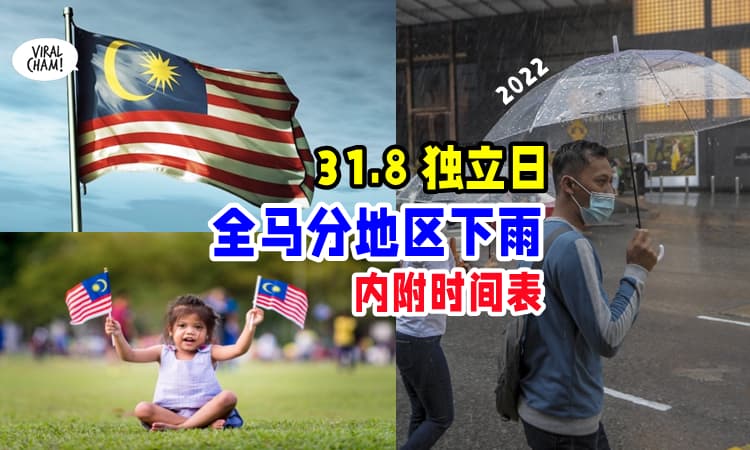 【出游的朋友注意咯~】大马气象局公布『8月31日🇲🇾』的天气预测 🌧 早午晚分地区下雨❗