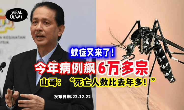 【再添5人死亡😢】蚊症病例持续上升❗ 诺希山:“比去年多3万！”