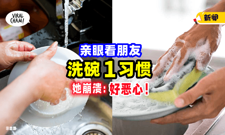 【一整个被Geli到🤢】到朋友家吃饭，女子见她「洗碗1习惯」吓傻：太恶心了❗️