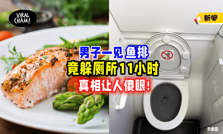 【飞机餐是鱼排🐟】男子慌忙「躲厕所11小时🚽」真相曝光超傻眼！