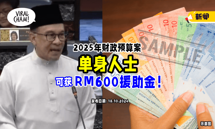 【注意🔥】单身人士可获得「RM600援助金⚡」这些组别也将被调高金额！