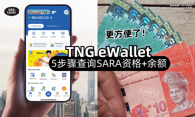 【不用找Link了❗】教你用TNG eWallet「查看SARA资格+余额✨」只需简单5步骤~
