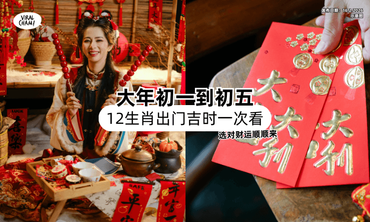 【大年初一到初五❗】12生肖新年「出门吉时」一次看✨ 选对财运顺顺来！