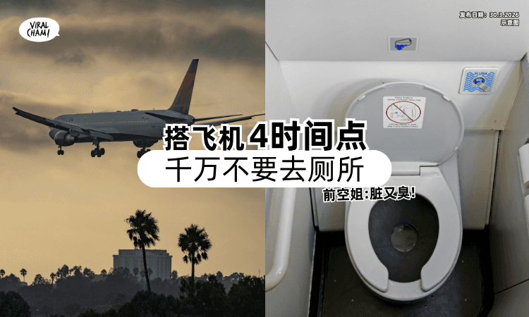 【根本是细菌温床❗】搭飞机「这4时间点」千万别去厕所⚡ 前空姐：最脏+最臭！