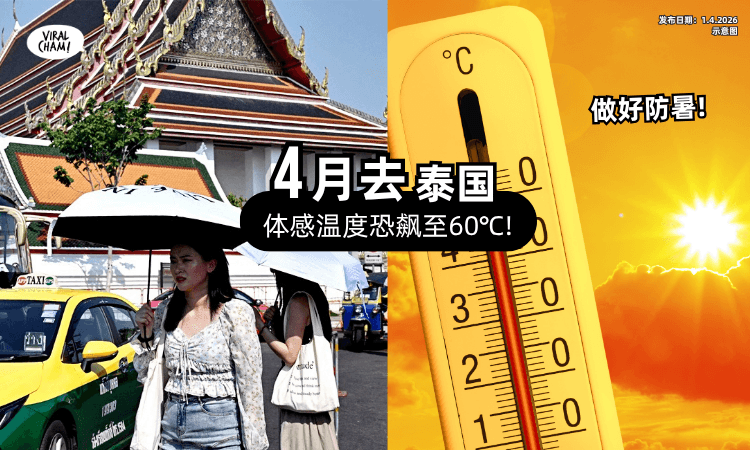 【旅泰注意高温!】泰国4月初「体感恐飙至60℃⚡」提醒做好防护准备❗