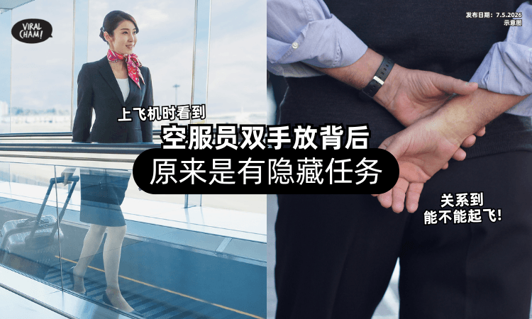 【不只是礼貌❗】上飞机时看到空服员「双手放背后⚡」其实是有隐藏任务！