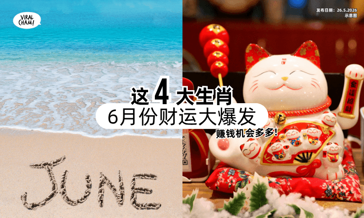 【运势超加分❗】命理师点名这4个生肖「6月财运大爆发⚡」赚钱机会多！