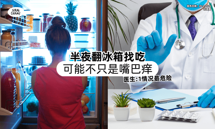 【身体在警告❗】半夜翻冰箱「可能不是贪吃⚡」医生提醒：这种情况最危险！