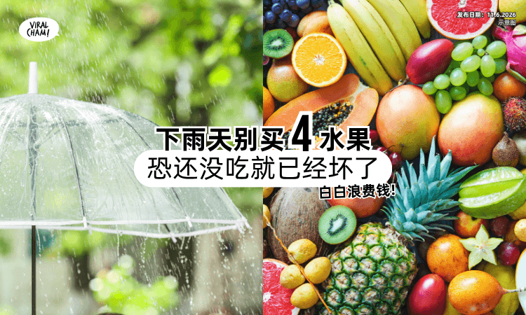 【外表看起来OK❗】下雨天「这4种水果」先别买⚡ 恐还没吃就已经坏了！