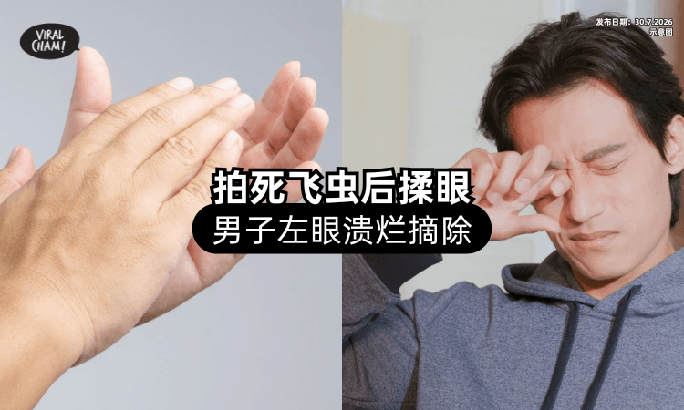 【很多人的家都有❗】用手拍死「小飞虫」顺手揉眼⚡ 男子左眼溃烂摘除！