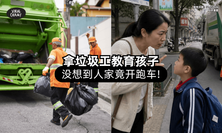 【”不读书就像他这样❗“】妈妈拿「垃圾工」教育孩子⚡ 殊不知他竟开跑车上下班！