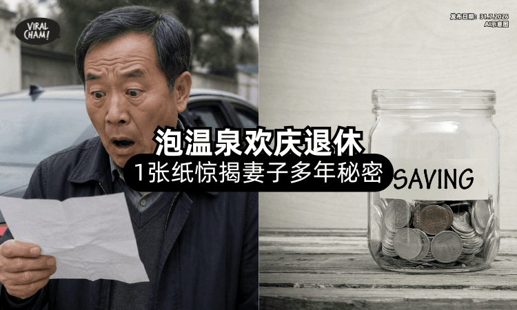 【结婚35年都不知❗】老夫妻泡温泉庆祝退休⚡ 回程「捡到一张纸」惊揭妻子秘密！