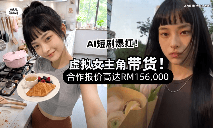 【AI短剧火爆全网❗️】虚拟女主角「发影片带货」赚翻⚡️合作报价达RM156,000！