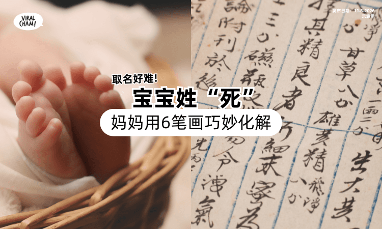 【宝宝姓“死”❗】全家为取名伤脑筋⚡妈妈用6笔画巧妙化解！