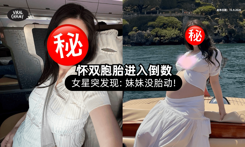 【再撑3周就生了❗】女星怀双胞胎⚡ 惊曝「妹妹没胎动」！