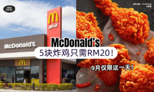 【9月仅限这一天❗️】大马McDonald’s超值促销🍗5块炸鸡只需RM20！超抵食~