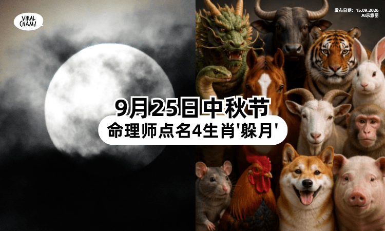 【中秋月亮最圆最亮❗】命理师提醒「4生肖⚡」晚上少往户外跑!