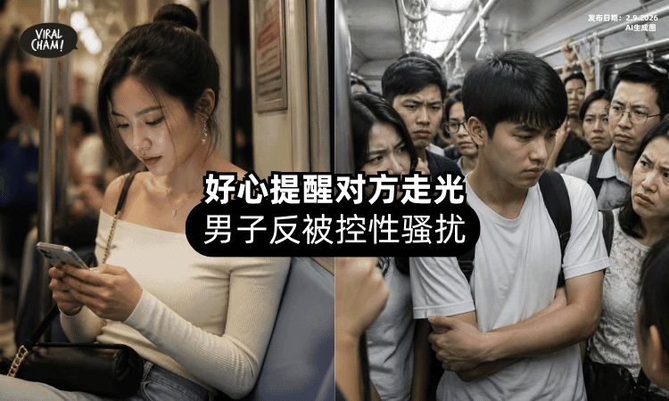 【好心惹祸上身❗】车厢内见「陌生女走光⚡」他闭眼提醒反被控“性骚扰”！
