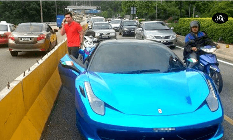 【法拉利也是要中SAMAN的】法拉利沒油走不動！車主先吃SAMAN!