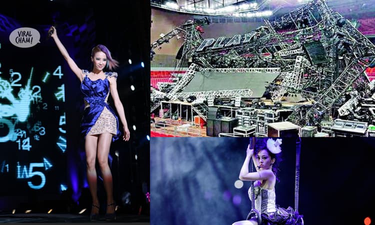 【蔡依林演唱会舞台灯架意外坍塌】1死多人受伤, Jolin: 很难过！